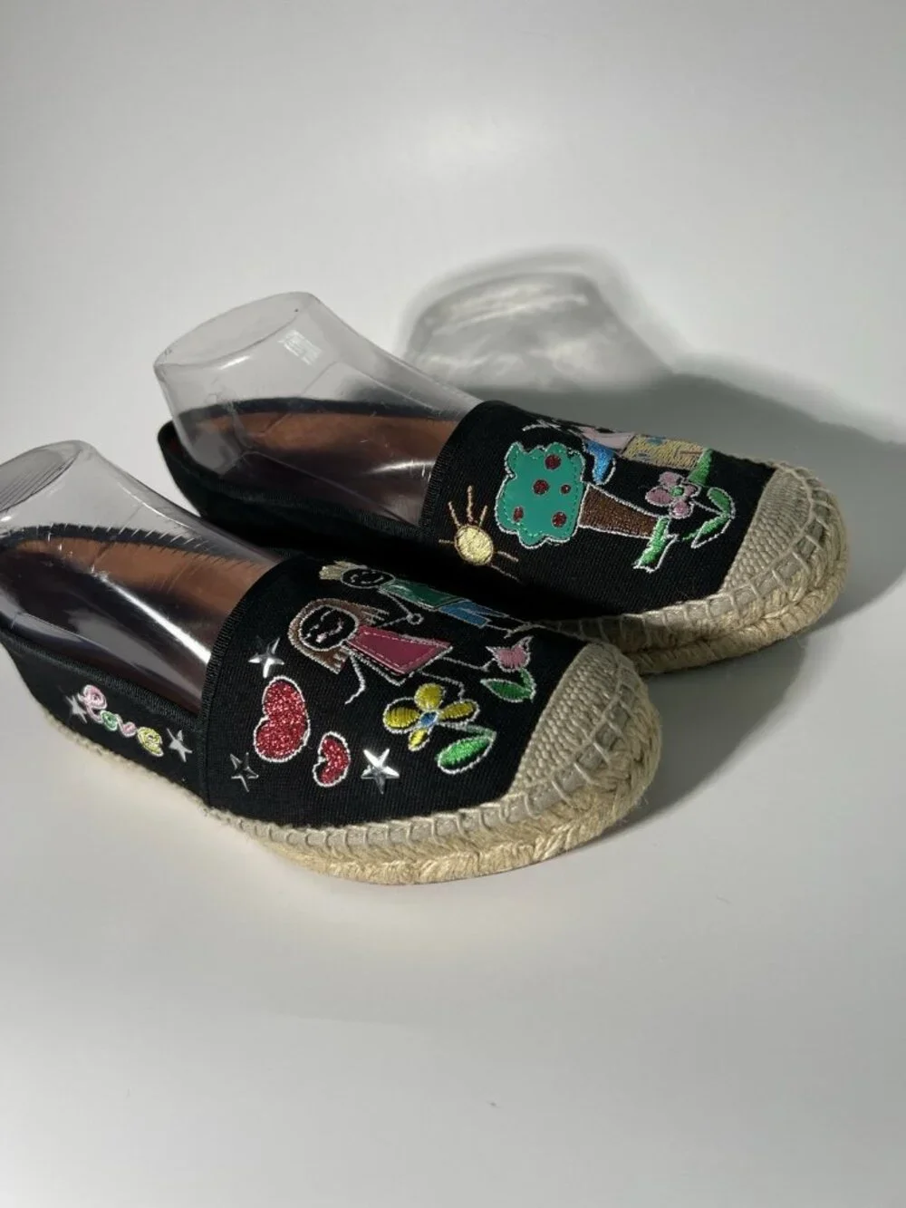 Lazio Embroidered Espadrille Flats Canvas Women’s US 8.5 EU 39